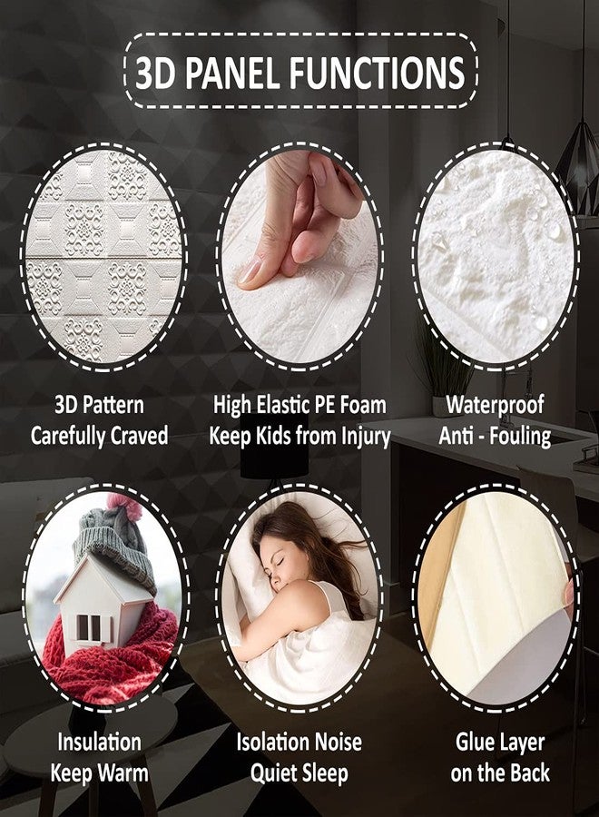 Wembley Self Adhesive Wallpaper for Wall Bedroom Wall Sticker Room Decoration Wall Tiles for Living Room 3D Foam Panels - 8MM 4 Pcs. - White - Image 4